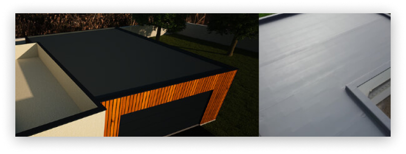 vue 3d d'un garage toit plat