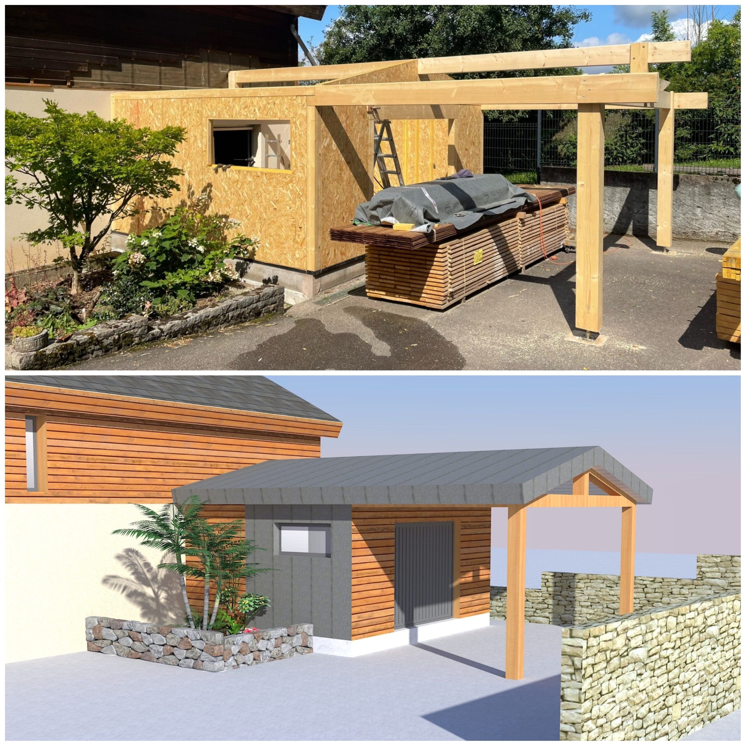 extension-garage-maison-ossature-bois-en-construction