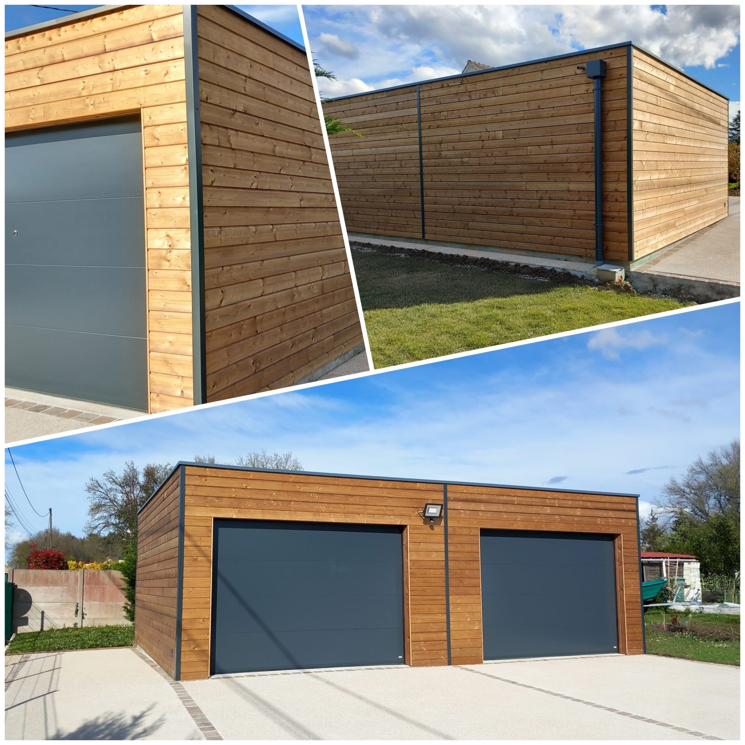 garage en ossature bois en construction