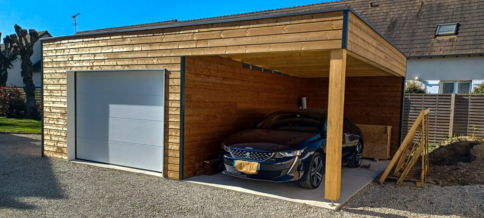 carport en ossature bois avec garage